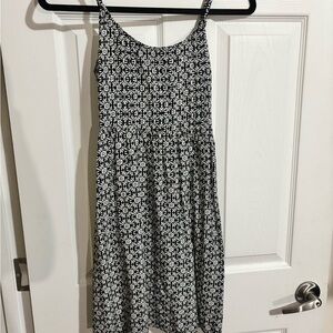 Black and White Floral Dress Stretchy